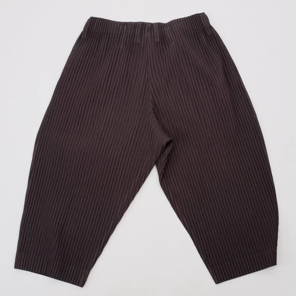 Issey Miyake Homme Plisse 2 / Medium shorts cropped pants matte black w/pockets - Picture 2 of 11
